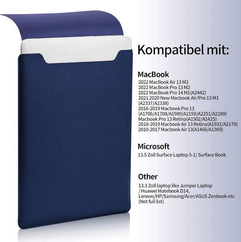 HexinYigjly 13.3-14" Laptop Sleeve, Blue, Compatible with Laptops 13.3"-14", Protects from Scratches, Water Damage, Multi-Functional Mouse Pad - Image 3